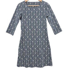 Mahi Gold Womens Small‎ Bimini Chatham Cloth Blue Geometric Dress